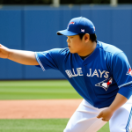 Ryu Hyun-jin pitching**

"Ryu Hyun-jin, a professional baseball pitcher, fully clothed in a Toronto Blue Jays uniform, pitching on a baseball field during a sunny day, safe for work, appropriate content, professional athlete, perfect anatomy, natural pose, well-formed hands, proper finger count, modest athletic wear, family-friendly."

**